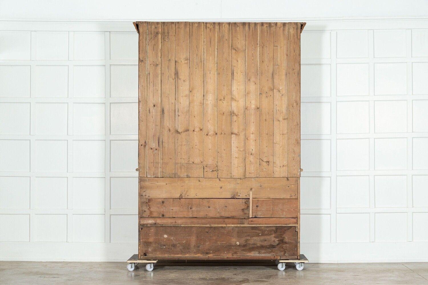 Large 19thC English Pine Waterfall Dresser For Sale 10