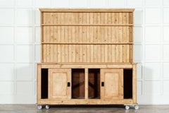Large 19thC English Pine Waterfall Dresser