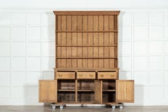 Large 19thC English Pine Waterfall Dresser