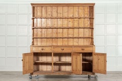 Large 19thC English Pine Waterfall Dresser