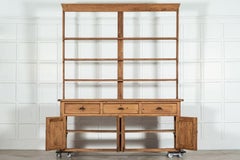 Large 19thC English Pine Waterfall Dresser