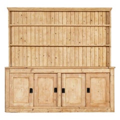 Large 19thC English Pine Waterfall Dresser