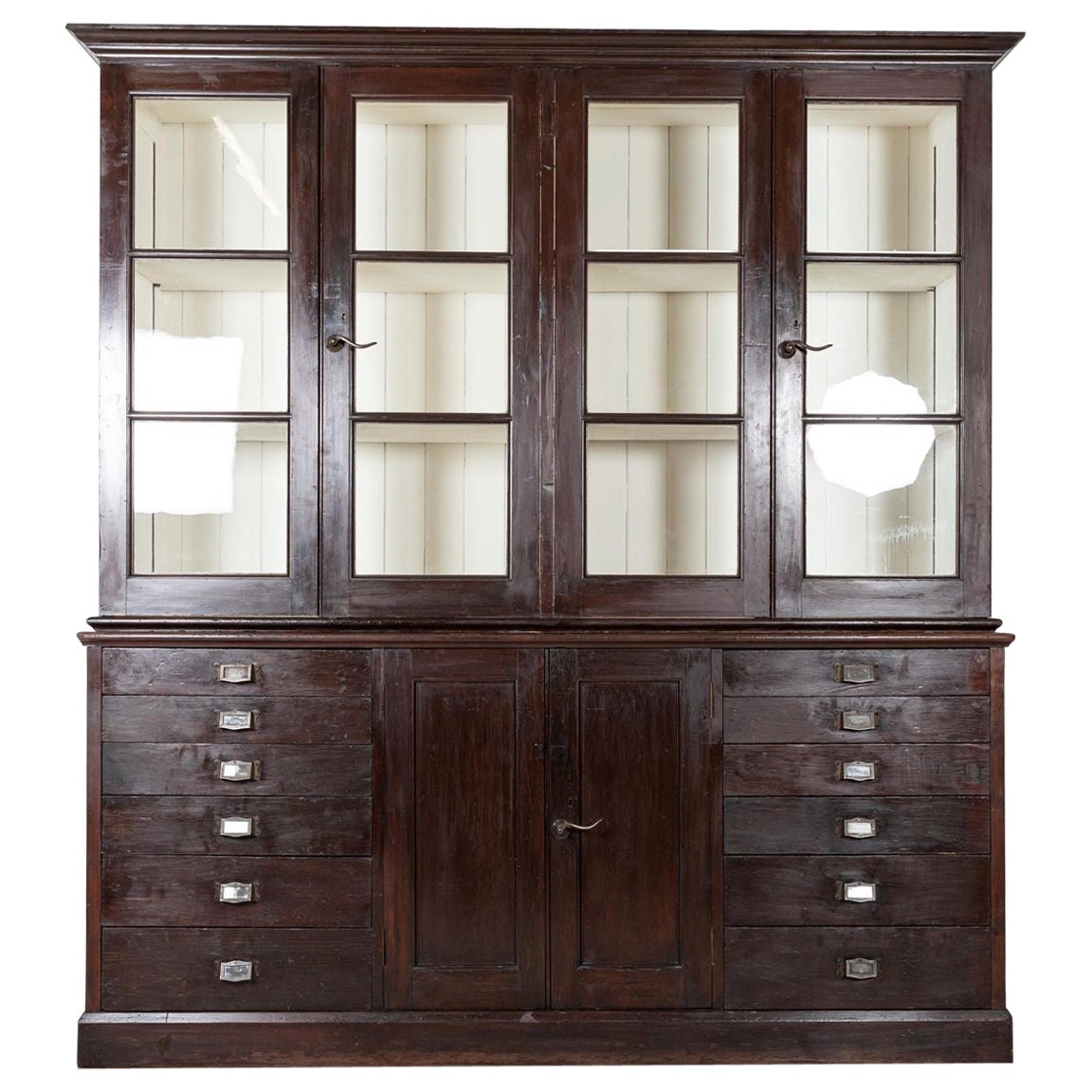 Large 19thC English Specimen Display Cabinet / Bookcase For Sale