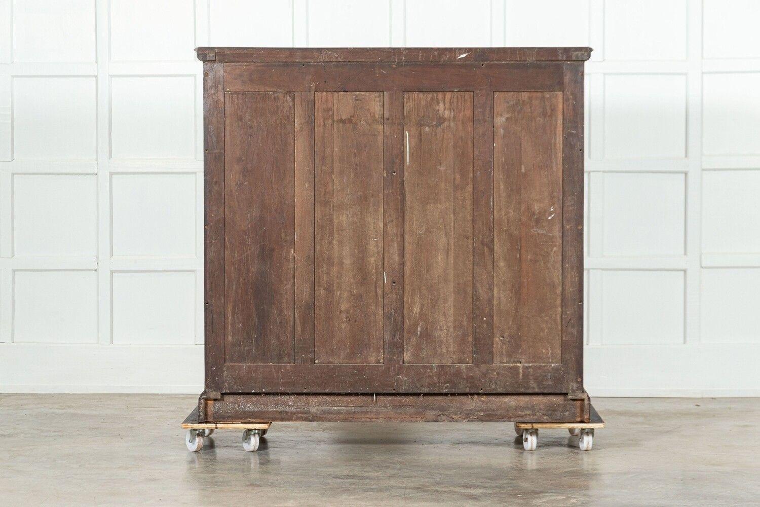 Large 19thC English Walnut Apothecary Bank Drawers For Sale 10