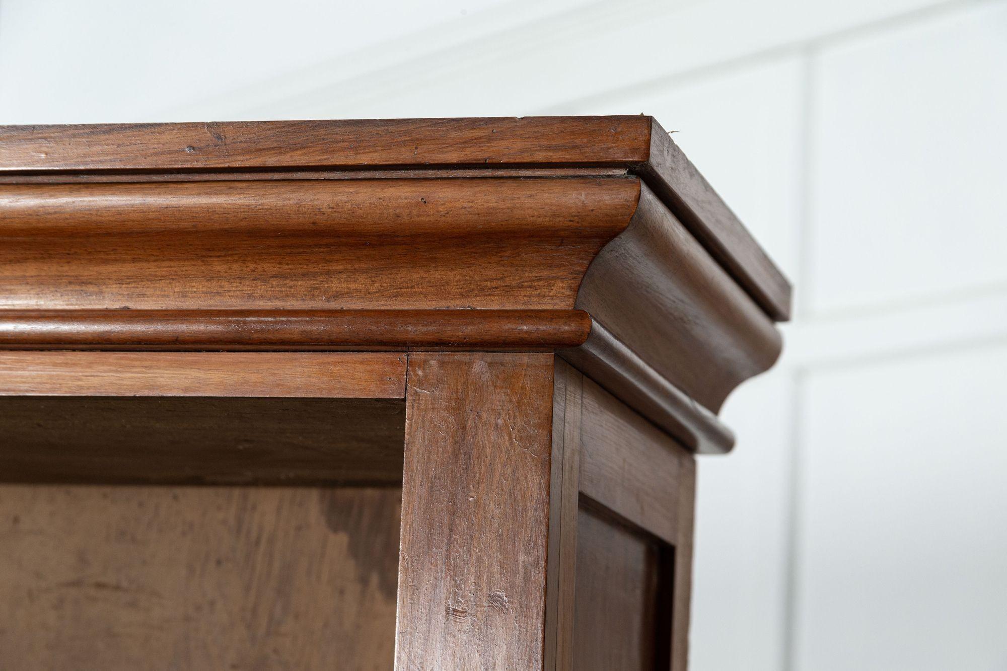 Large 19thC English Walnut & Birch Bookcase For Sale 7