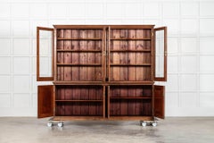 Large 19thC English Walnut Glazed Bookcase