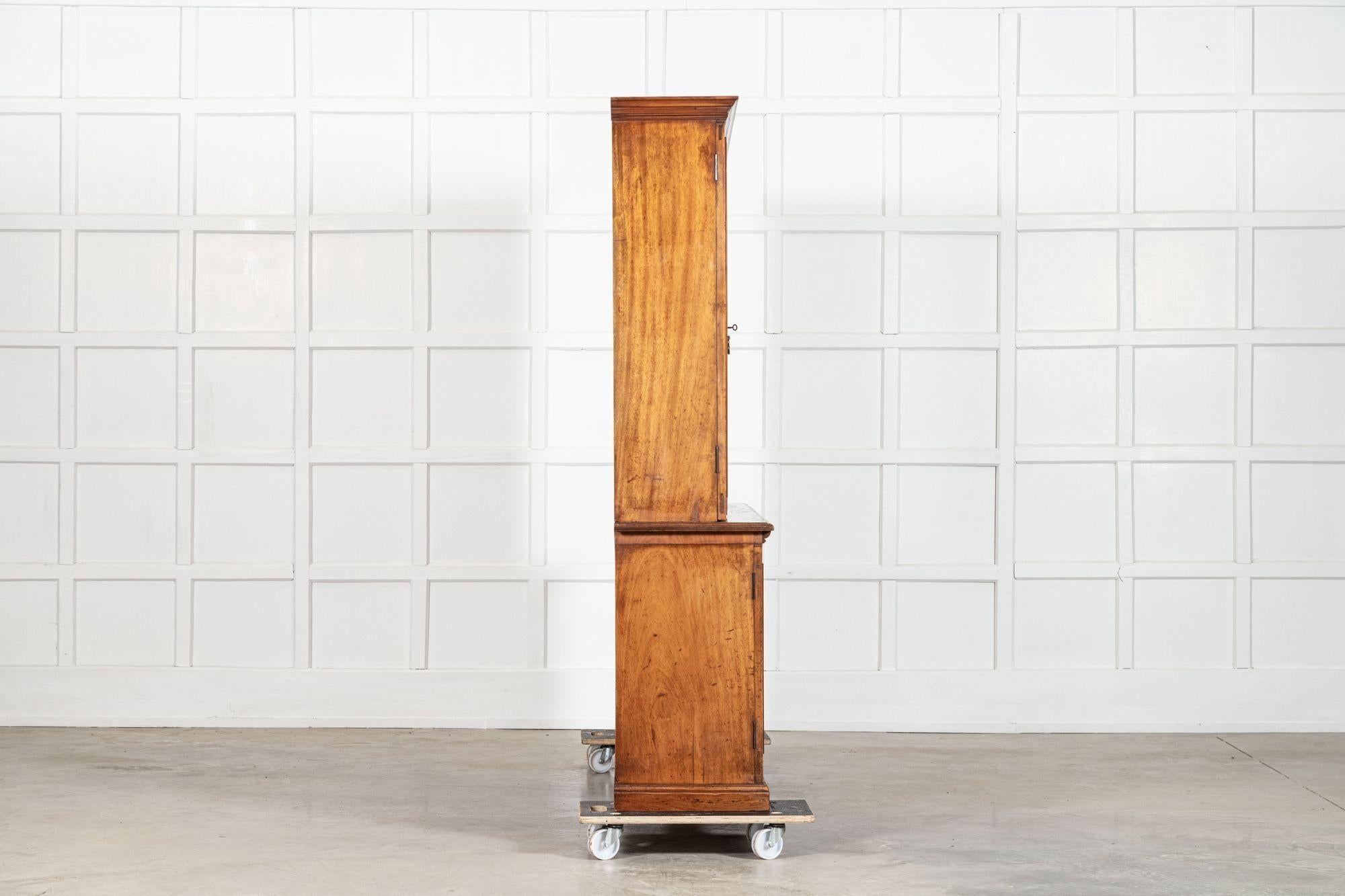 Large 19thC English Walnut Glazed Bookcase For Sale 3