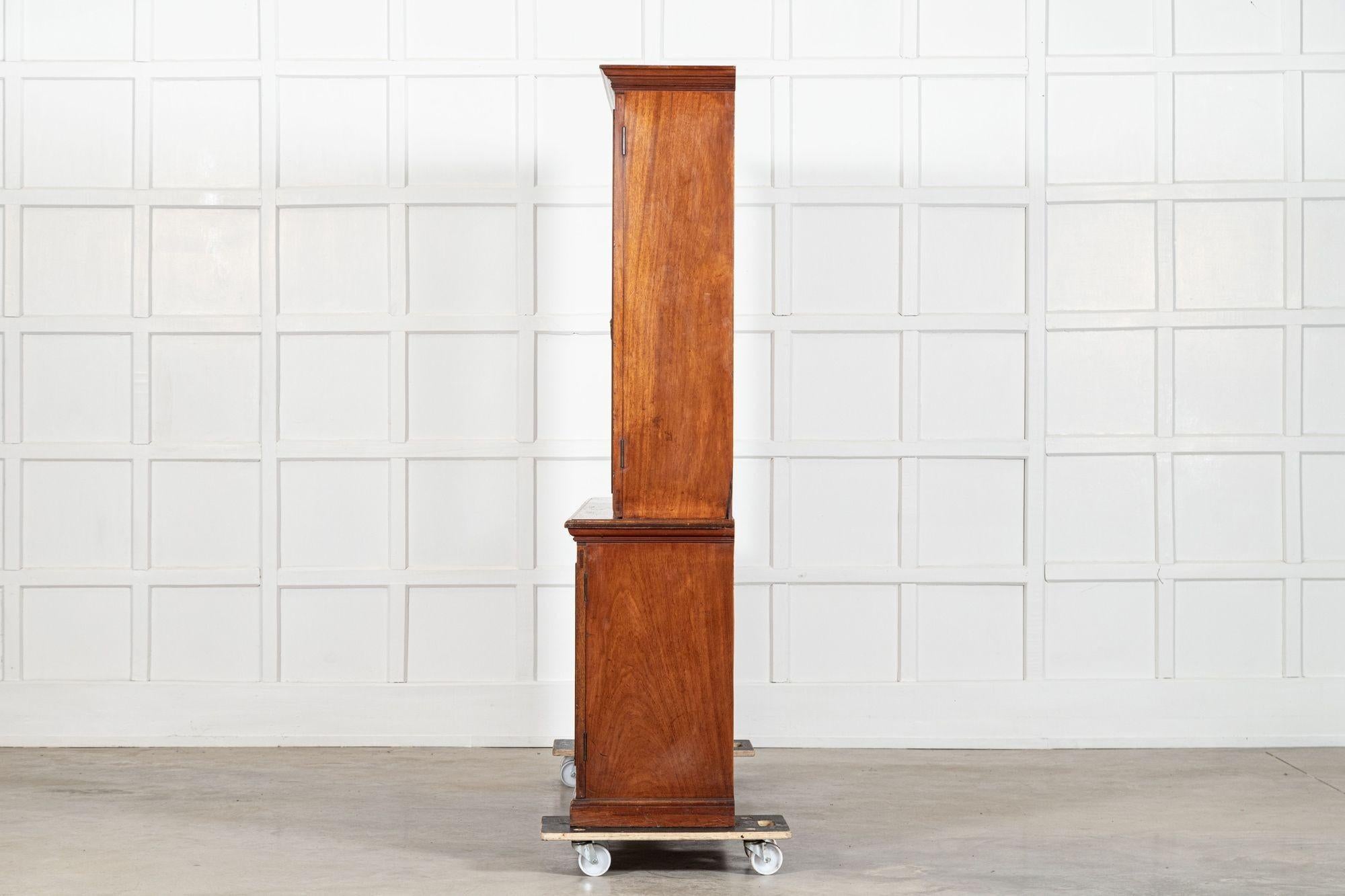 Large 19thC English Walnut Glazed Bookcase For Sale 4