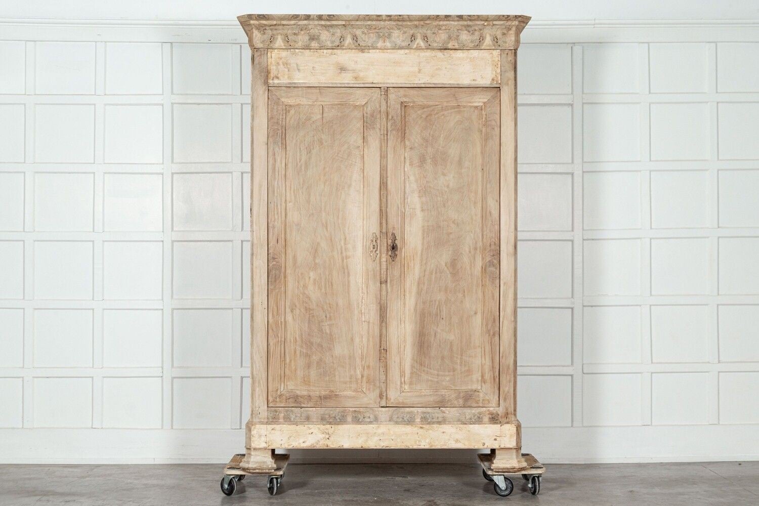 Large 19thc French Bleached Walnut Armoire