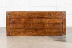 Grande tavolo da fattoria in olmo francese e legno di frutta del XIX secolo