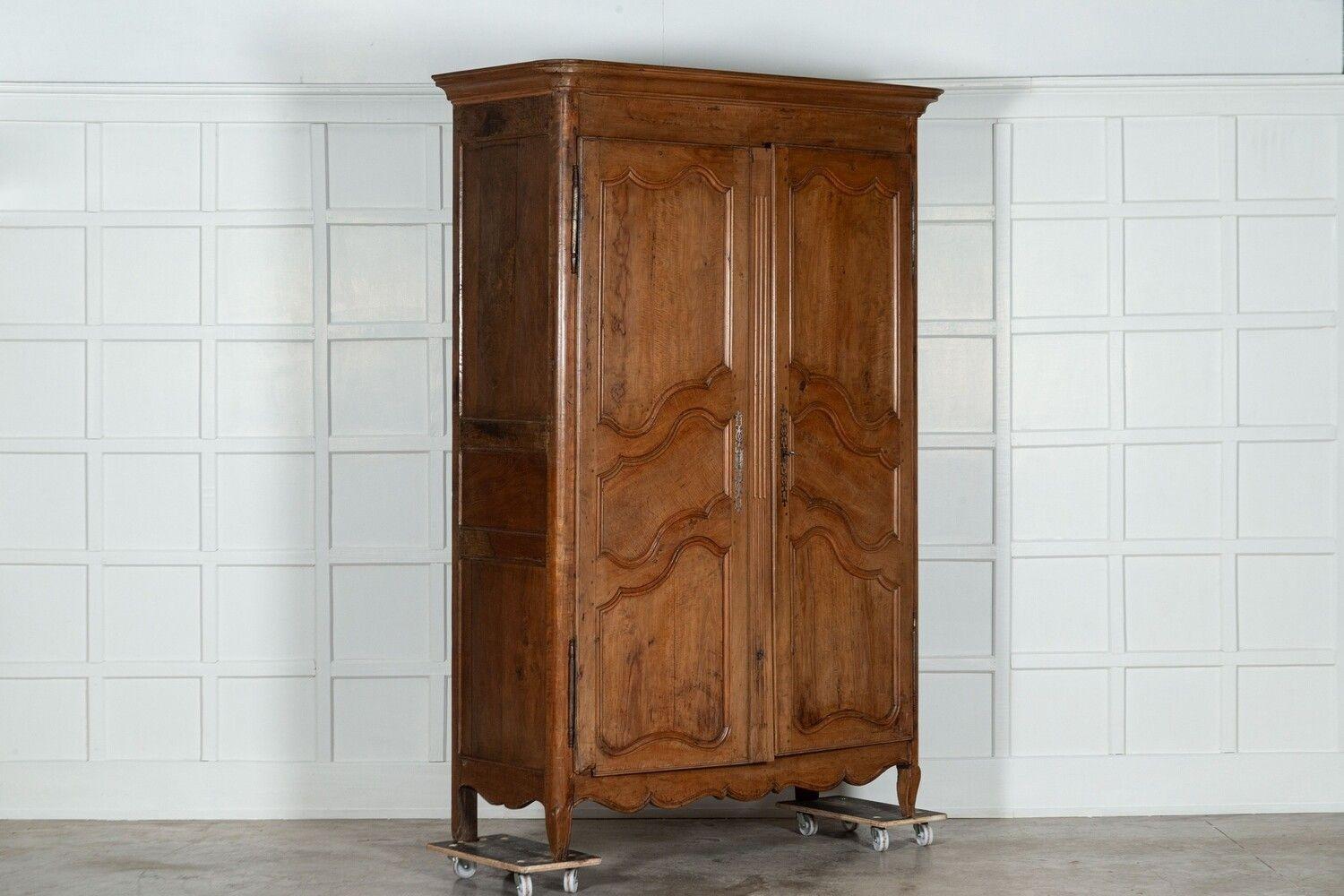 Large 19thC French Fruitwood Armoire In Good Condition For Sale In Staffordshire, GB