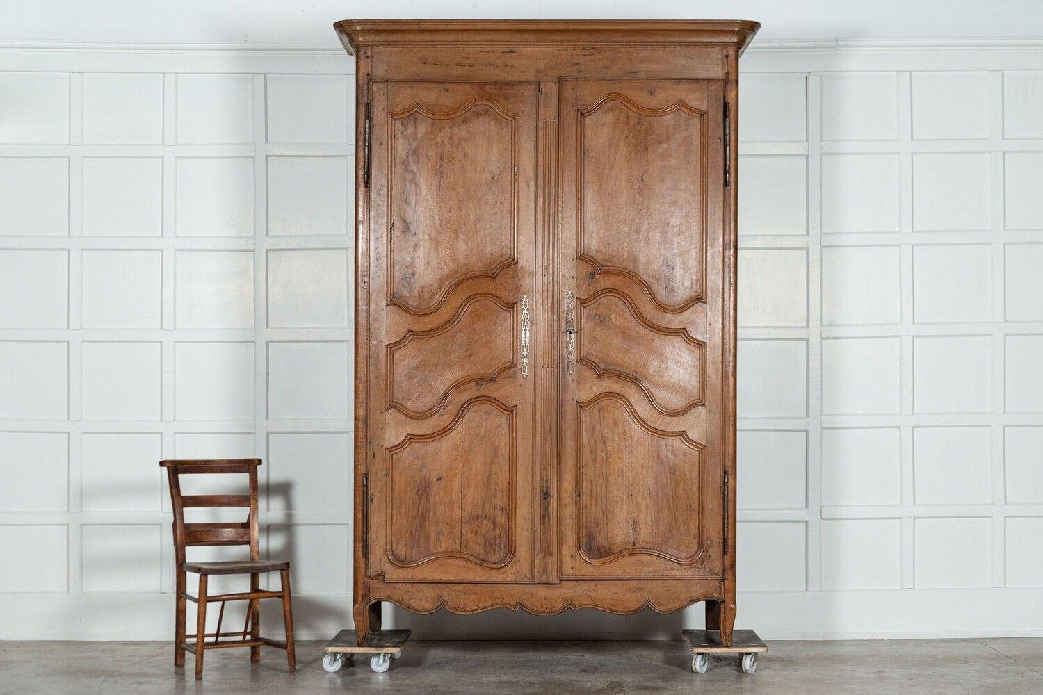 19th Century Large 19thC French Fruitwood Armoire For Sale
