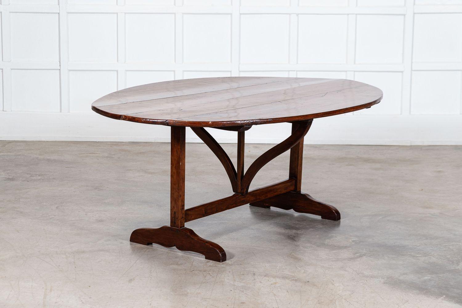 Large 19thC French Fruitwood Oval Vendange Dining Table 9