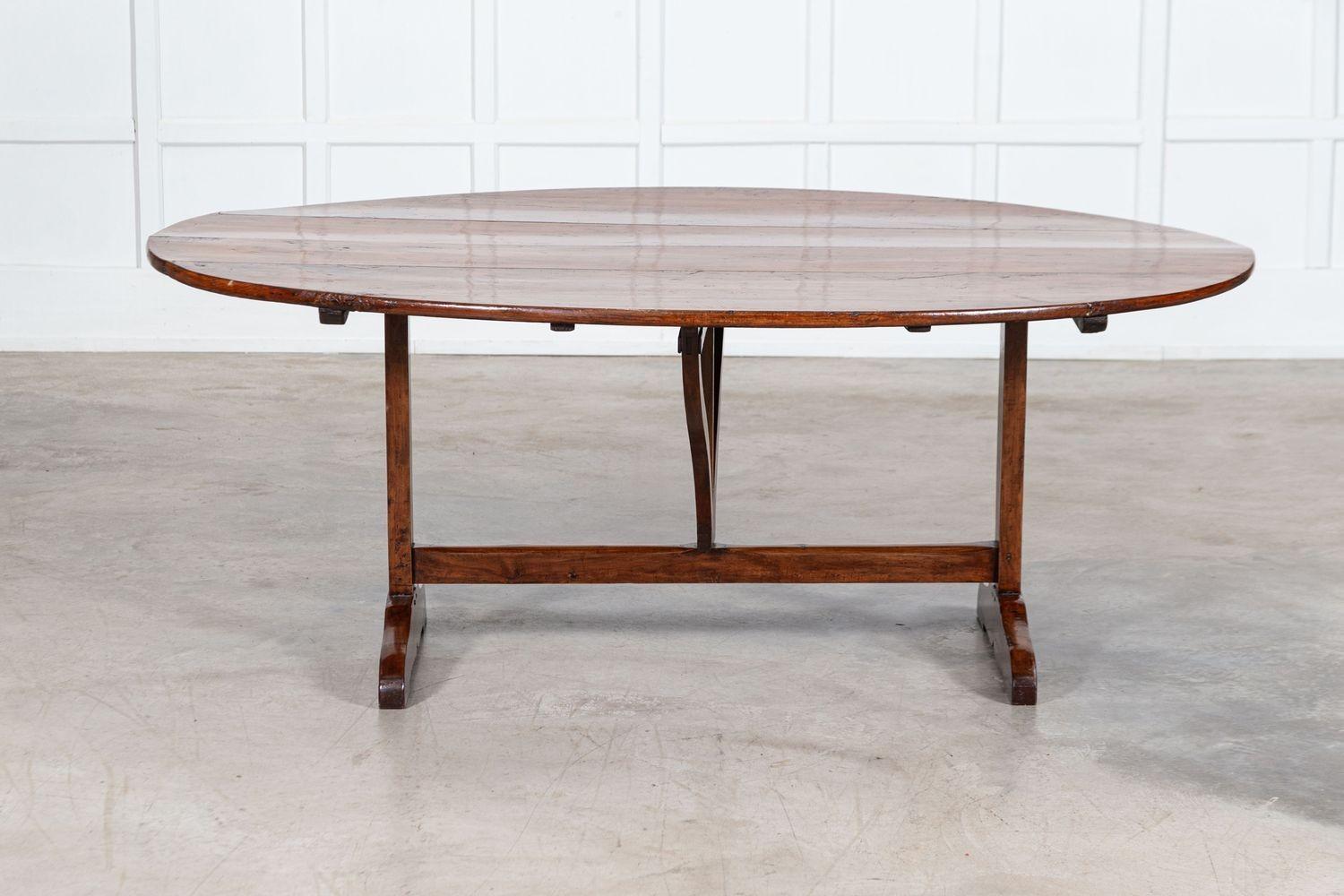 Large 19thC French Fruitwood Oval Vendange Dining Table 10