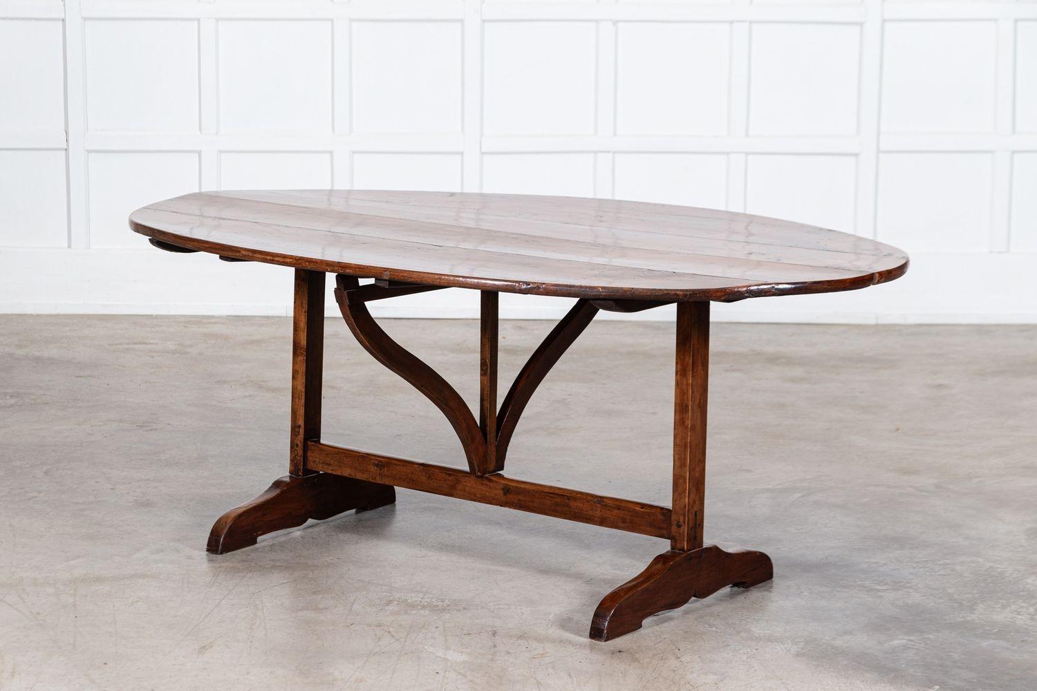 Large 19thC French Fruitwood Oval Vendange Dining Table 5