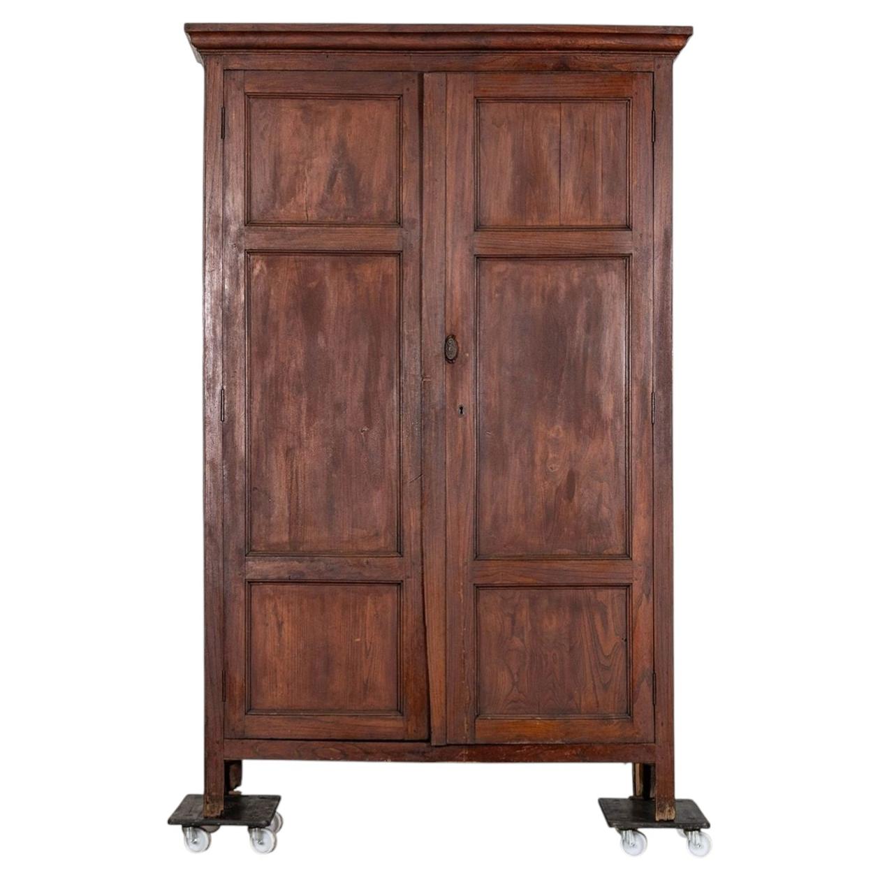 Large 19thC French Monastery Pine Cabinet For Sale