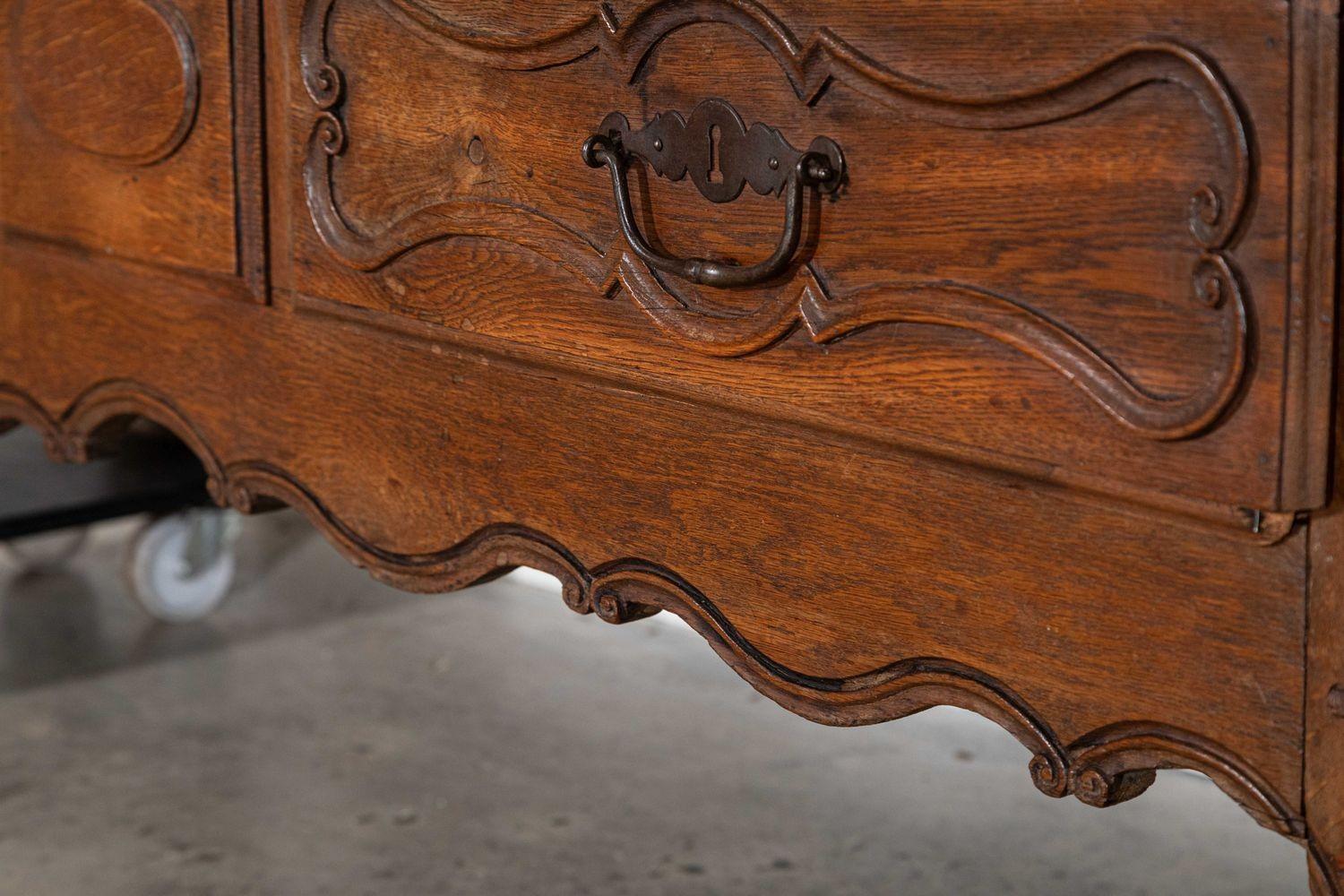 Large 19thC French Oak Armoire For Sale 14