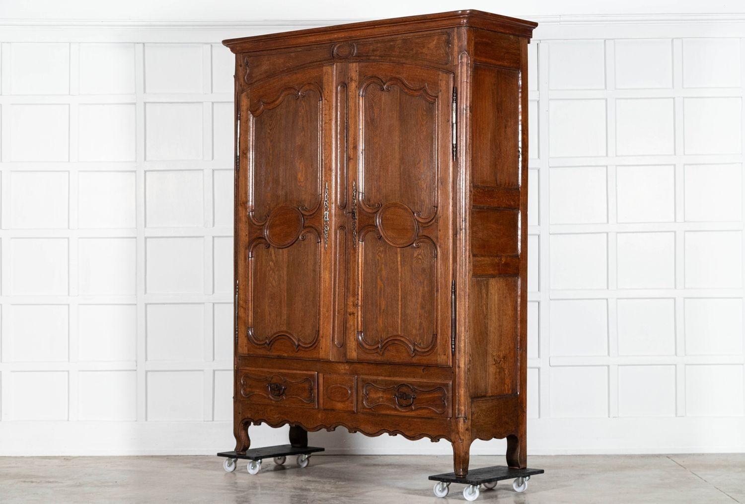 Large 19thC French Oak Armoire For Sale 1