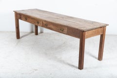 Großer 19. Jahrhundert Französisch Kiefer Bauernhaus Tisch