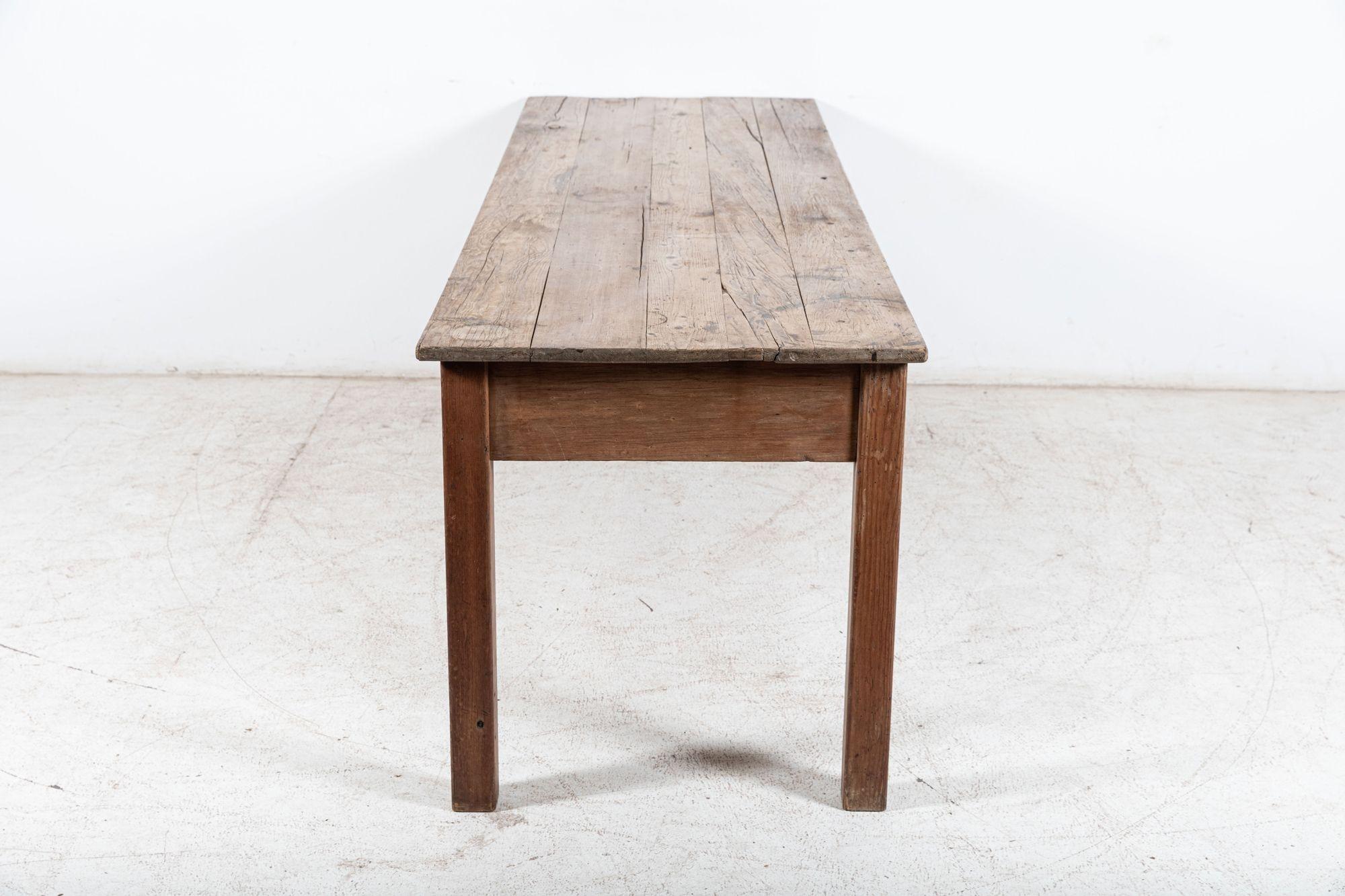 Late 19th Century Large 19thC French Pine Farmhouse Table For Sale