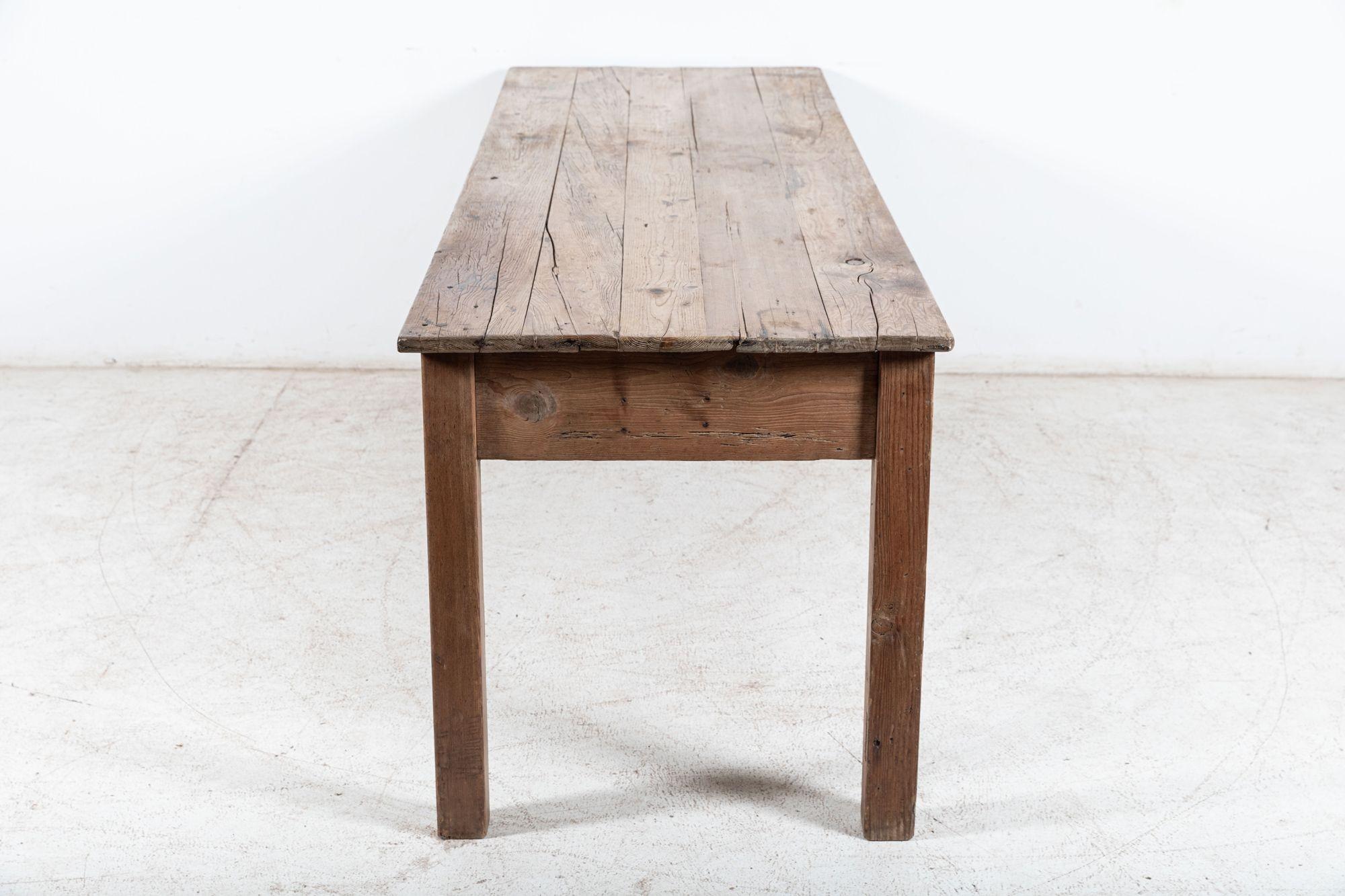 Large 19thC French Pine Farmhouse Table For Sale 1