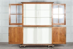 Large 19th century Glazed Oak Bookcase Dresser