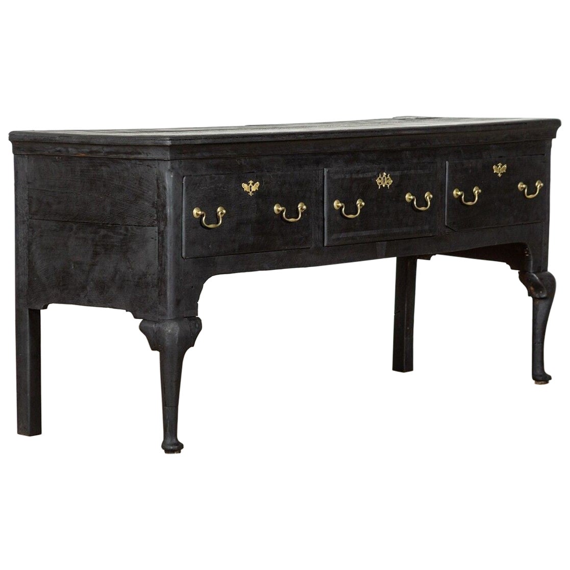 Große 19. Jahrhundert Grain Ebonised English Oak Dresser Base