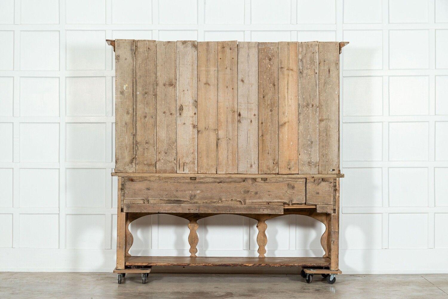 Large 19thC Irish Pine Potboard Dresser For Sale 11