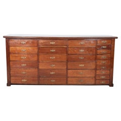 Large 19thC Mahogany Museum Bank of Drawers Cabinet