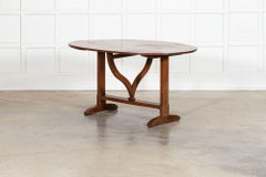 Large 19thC Oval French Fruitwood Vendange Wine Table