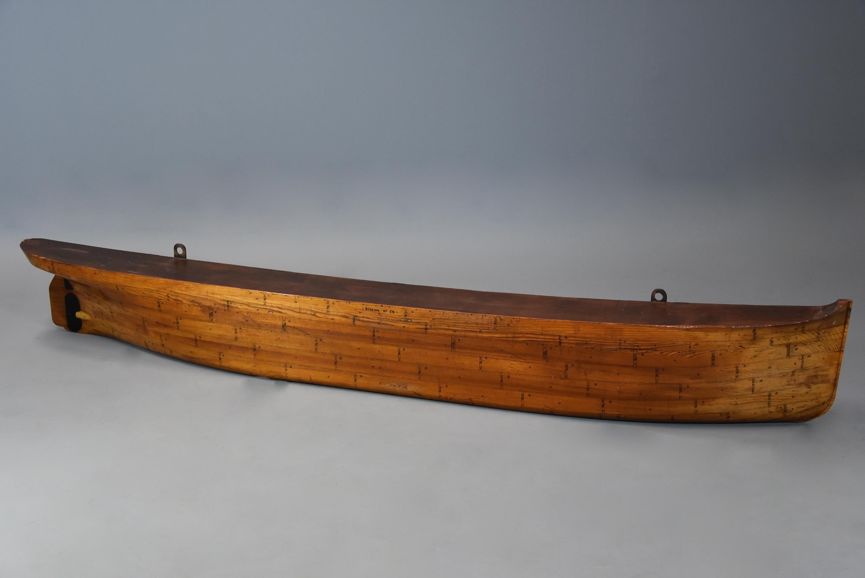 A large & highly decorative example of a late 19th century pine shipwright's half hull model of a steamboat or paddle steamer, possibly Scandinavian, 'BYGNING No: 578' translating to 'Building No: 578'.

This piece is in very good condition for