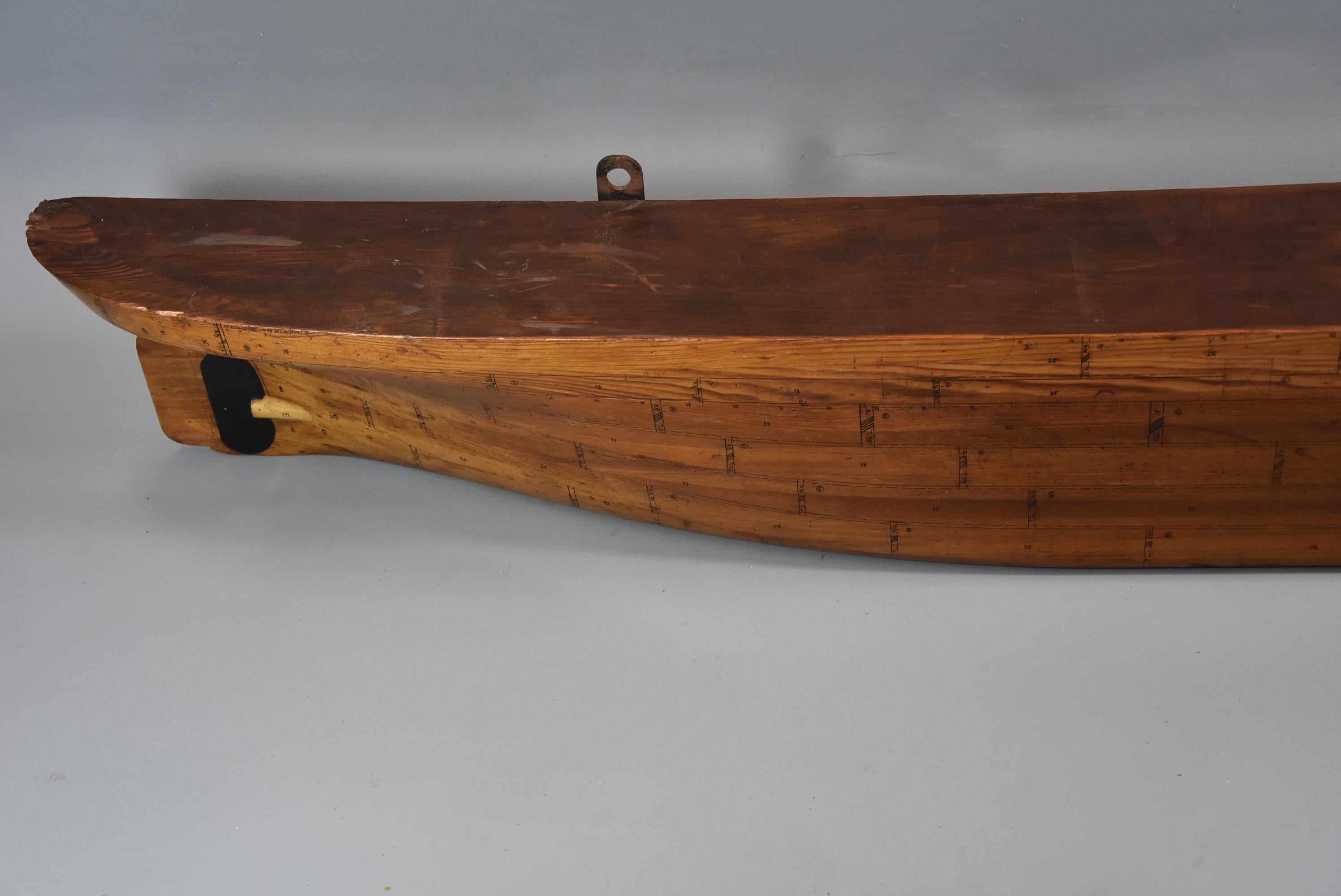 Large 19thc Pine Shipwright's Half Hull Model of a Steamboat or Paddle Steamer 2