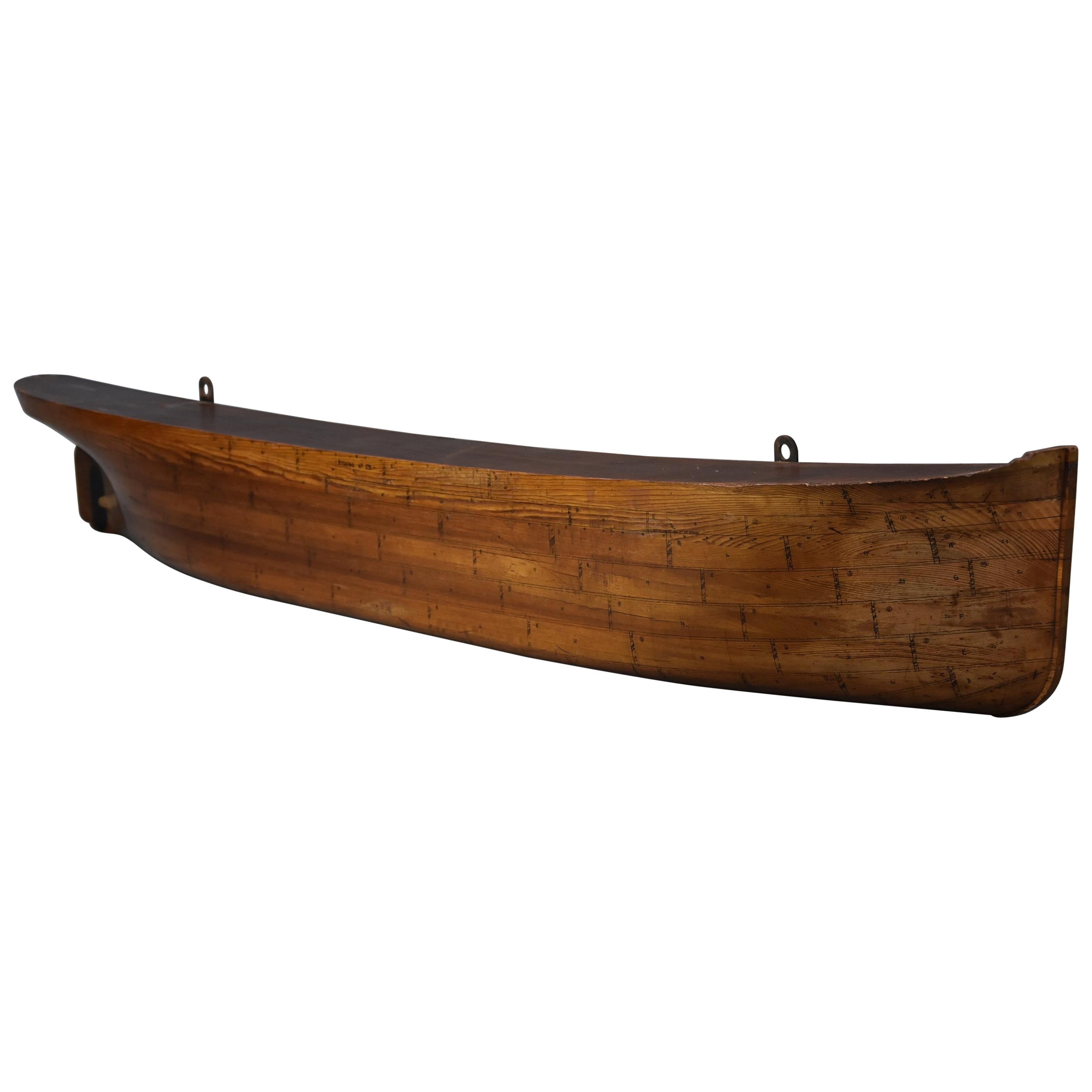 Large 19thc Pine Shipwright's Half Hull Model of a Steamboat or Paddle Steamer