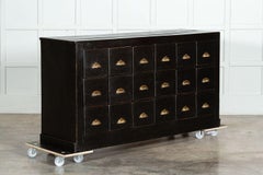 Large 19thC Welsh Ebonised Pine Haberdashery Drawers