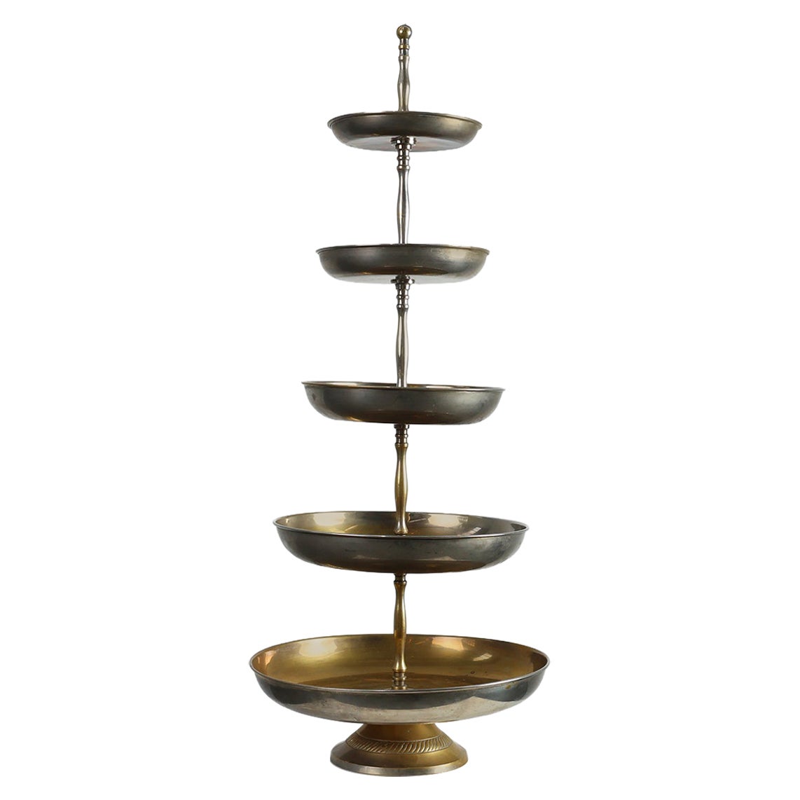Large 19th‑Century Silvered Étagère or Serving Stand, France
