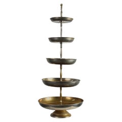 Large 19th‑Century Silvered Étagère or Serving Stand, France