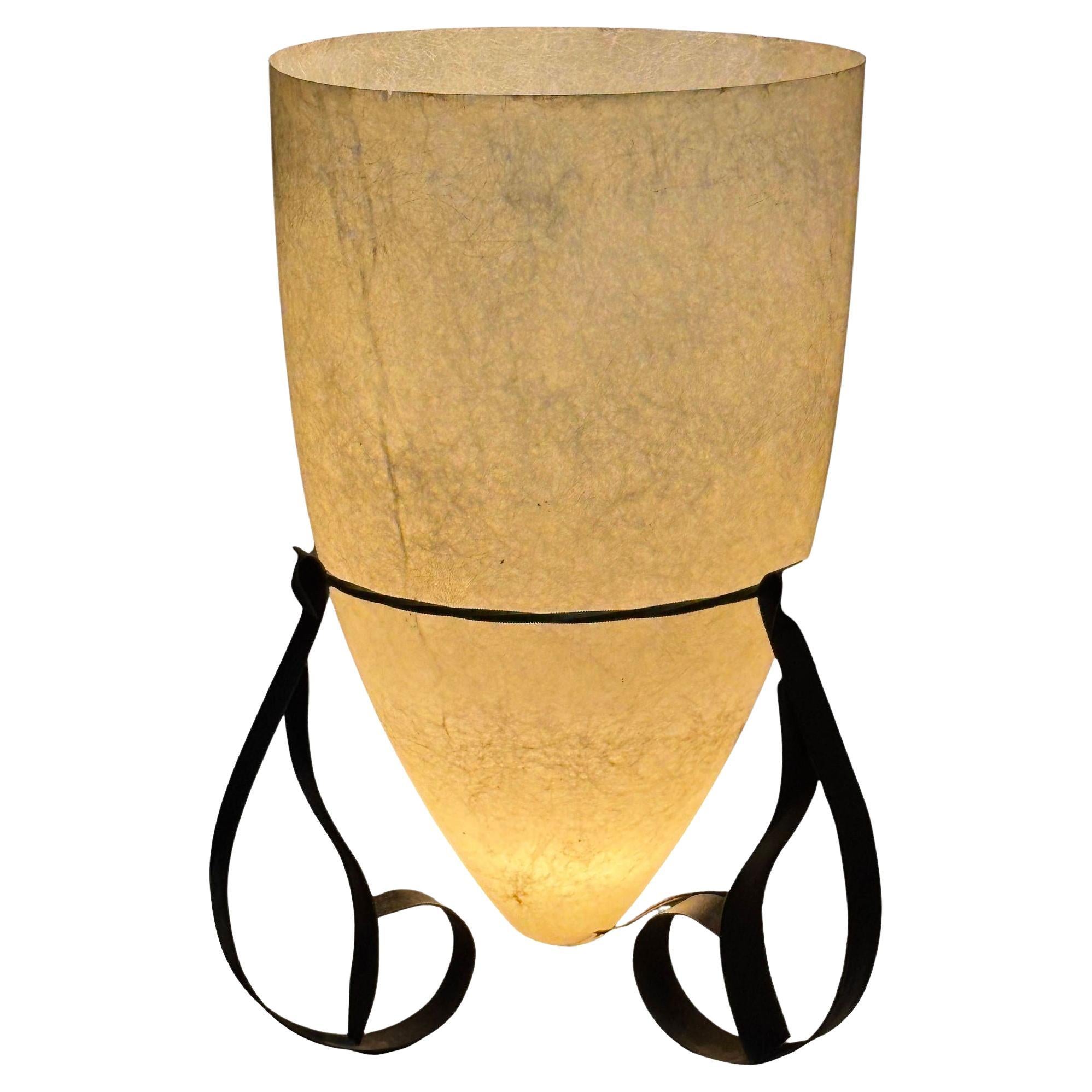 Large 2' 4" Mid Century Fiberglass Cone Shade Spanish Colonial Lamp