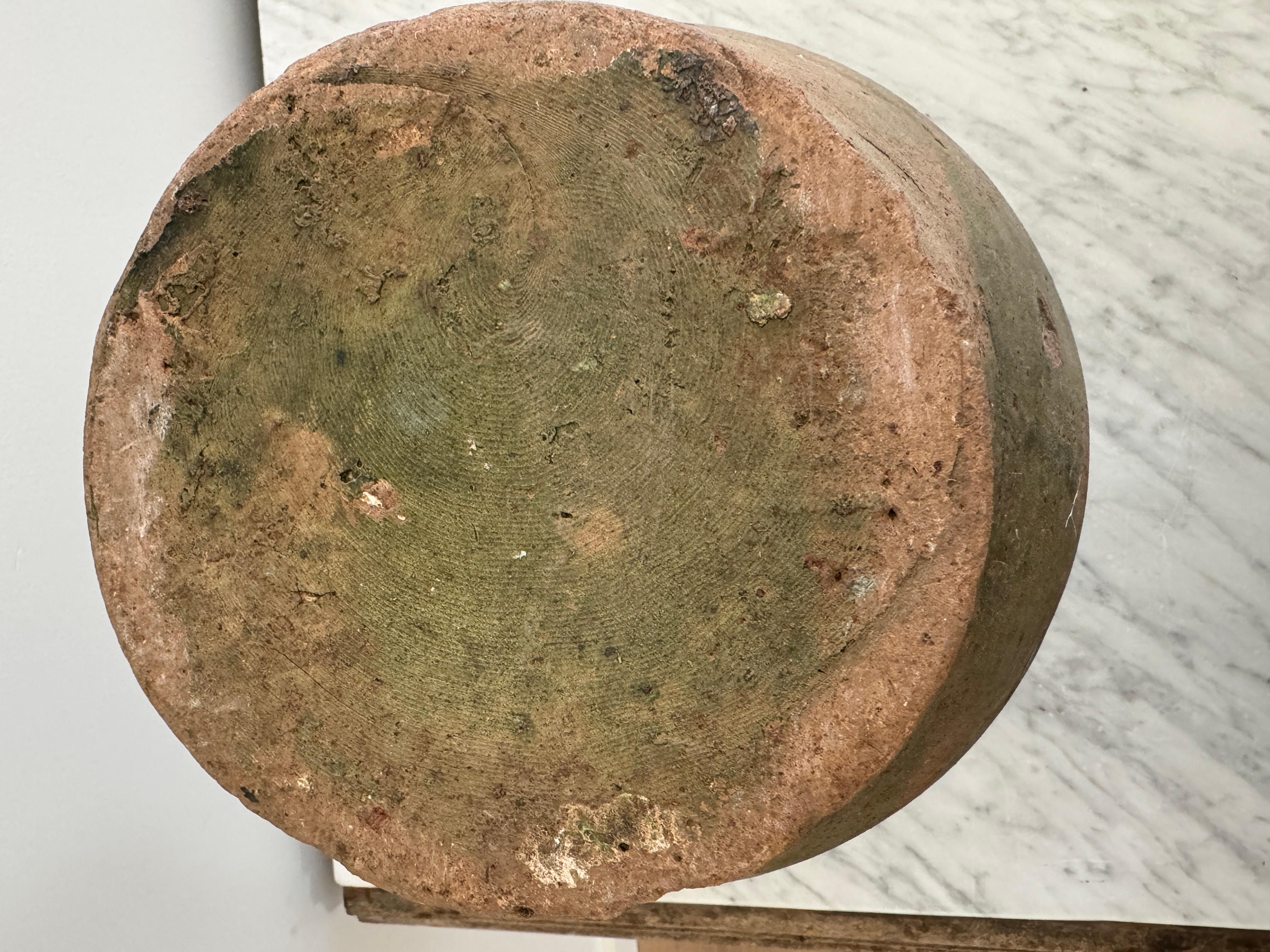Vaso grande a 2 manici con smaltatura verde in vendita 4