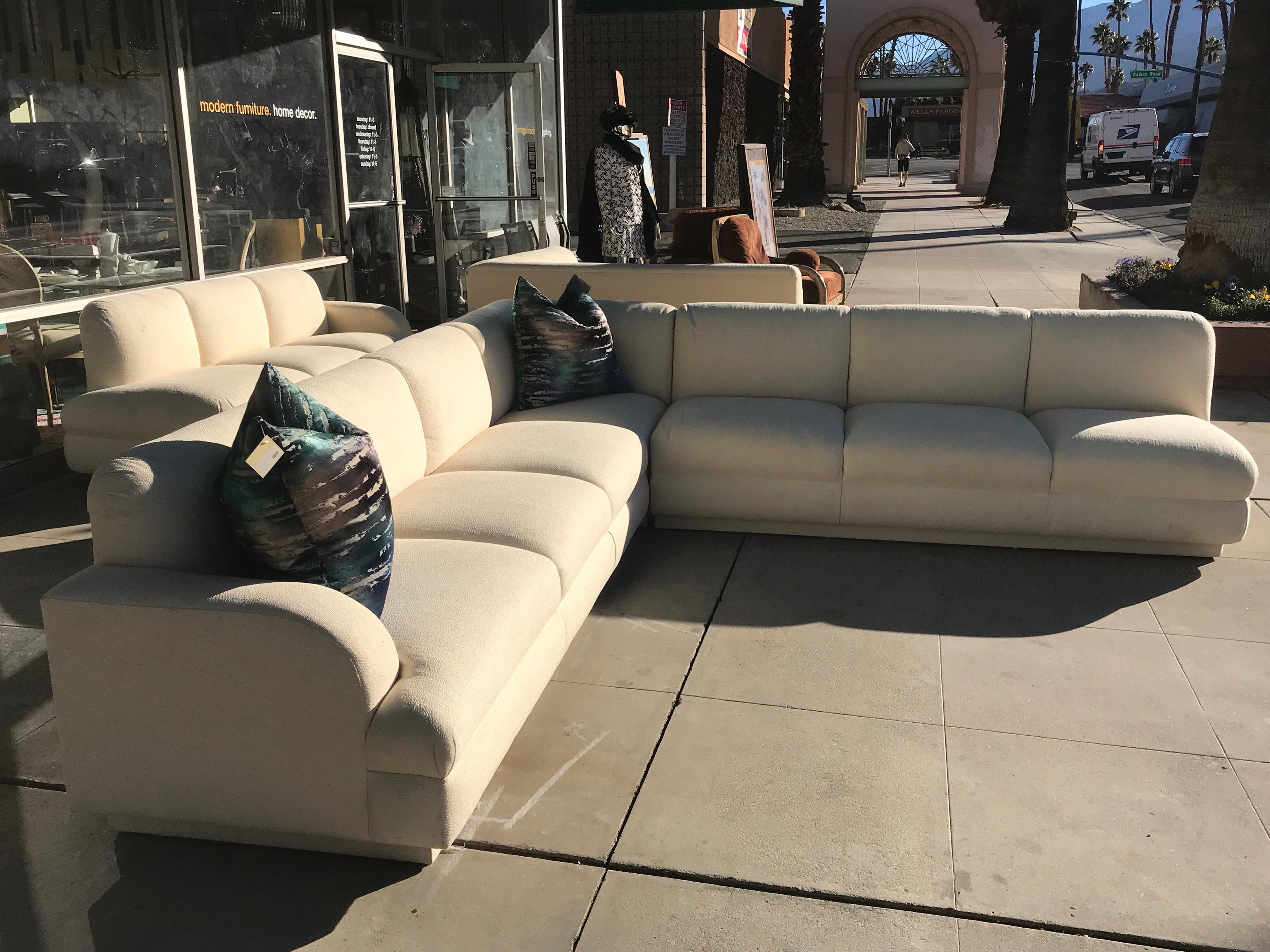 Large 2-Piece Sectional Vintage Modern Sofa by A. Rudin for Steve Chase Estate In Good Condition In Palm Springs, CA