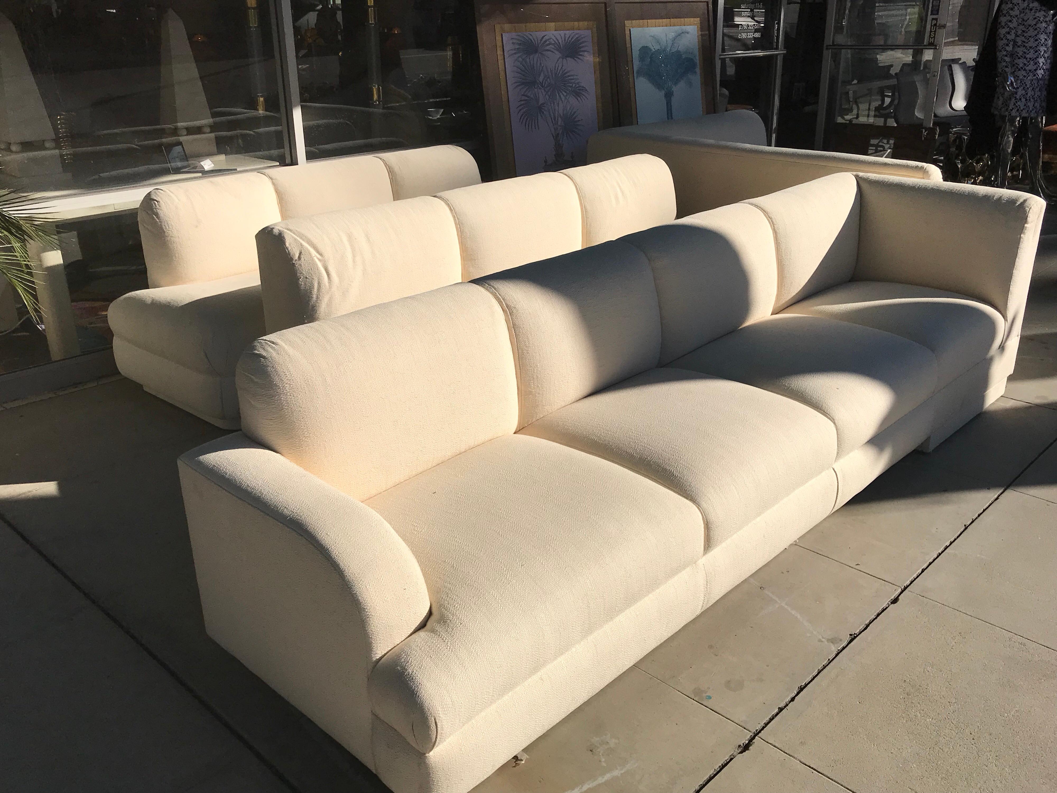 Hand-Crafted Large 2-Piece Sectional Vintage Modern Sofa by A. Rudin for Steve Chase Estate