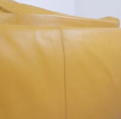 Large 2 seater leather "Tema" sofa by A.Piazzesi - Italy 1980s