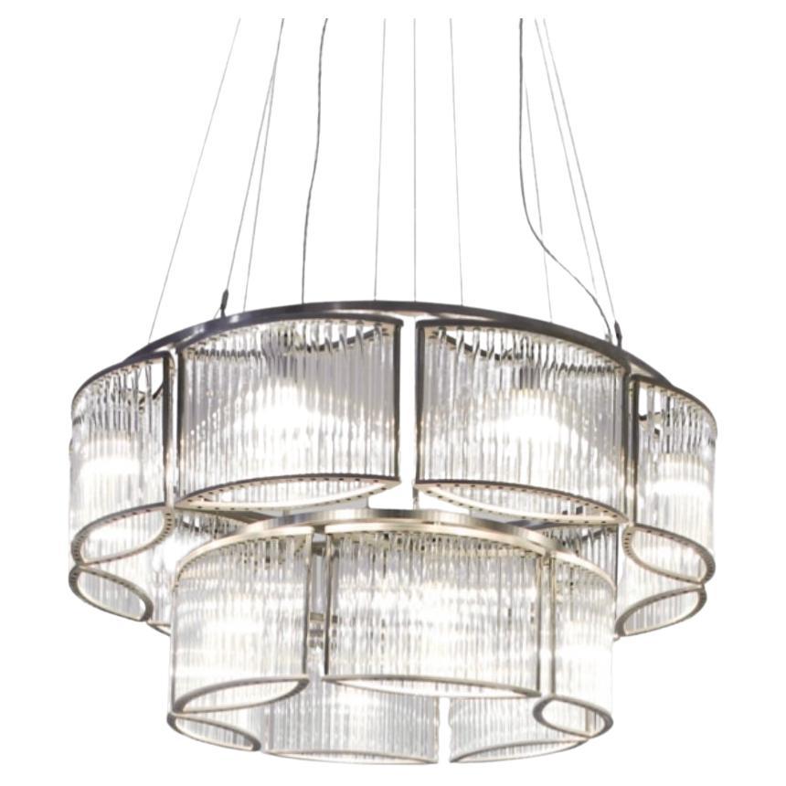 Large 2 Tier Chandelier by Licht in Raum, Germany, 1990s For Sale