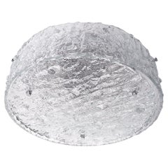 Grande lampadario a incasso da 20" in vetro di Murano ghiacciato di Doria, Germania, anni '60