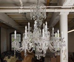 Large 20-Light Georgian Style Hand-Cut Lead Crystal Chandelier