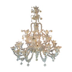 Large 20-light Murano glass chandelier, 20th century