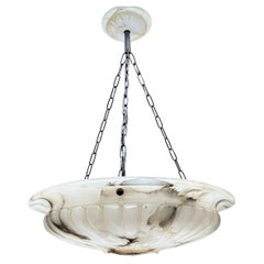 Grande Ø 20" e perfettamente bilanciata Luce a sospensione / lampadario in alabastro antico