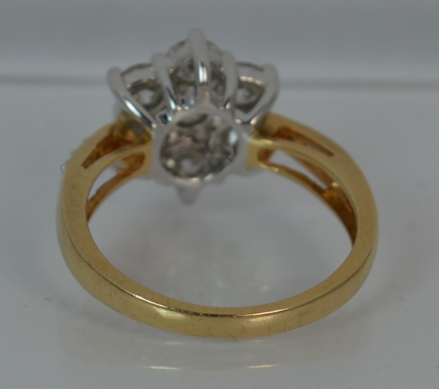 Large 2.00 Carat Diamond and 18 Carat Gold Daisy Cluster Ring 2