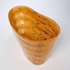 Large 2002 Peter Petrochko Signed Amorphic Bowl of Layered Hickory