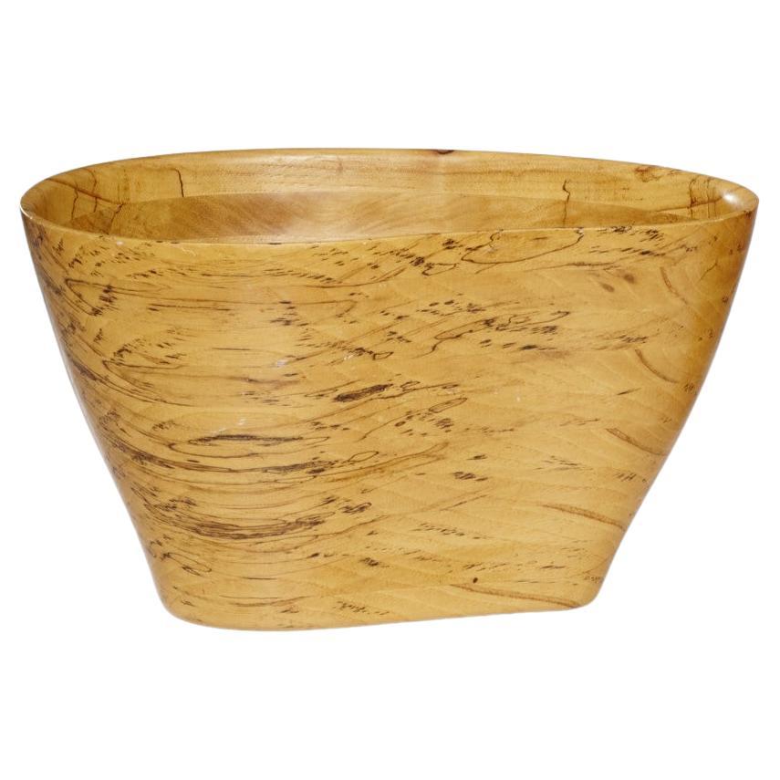 Large 2002 Peter Petrochko Signed Amorphic Bowl of Layered Hickory For Sale