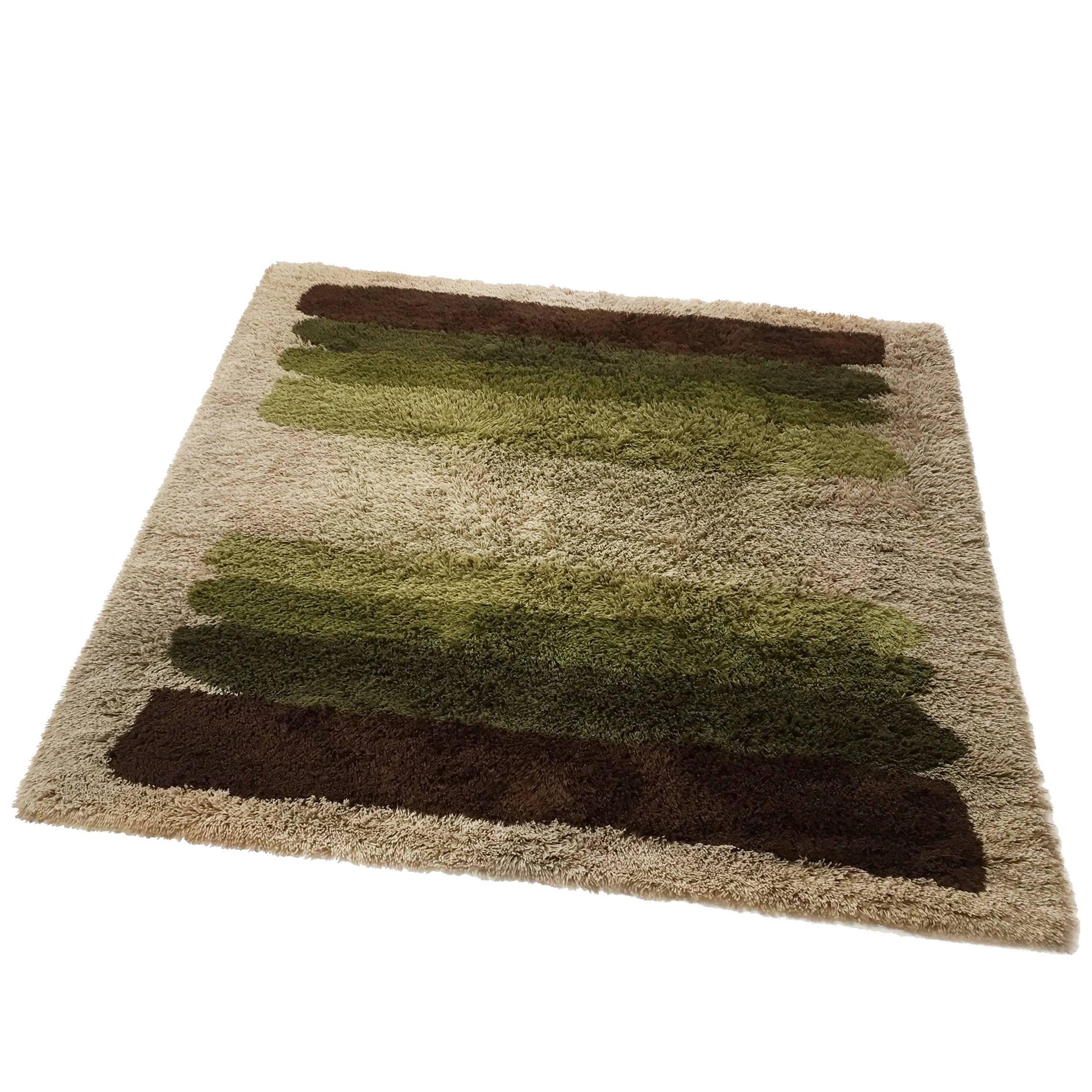 xl Vintage 1970s Modernist Multi-Color High Pile Rya Rug by Desso, Netherlands